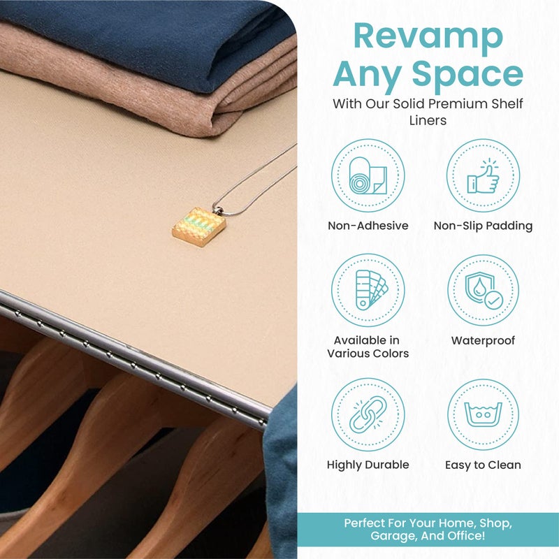 Con-Tact Brand Grip Premium Thick Shelf Liner - Versatile 18-inches x 4-feet Durable Non-Adhesive Non-Slip Drawer and Cabinet Liner in Taupe - Pack of 6 Rolls - Image 3